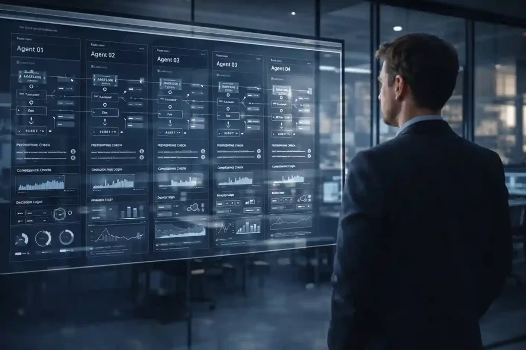 AI workflow engineer monitoring autonomous agentic AI systems in 2026
