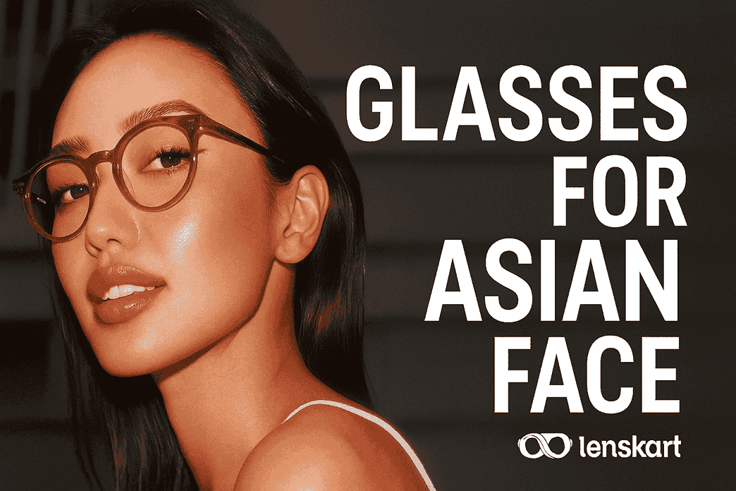 Stunning young woman in Lenskart tortoise-shell glasses with visible logo – Lenskart IPO today at ₹402, stylish urban feature image for share price updates