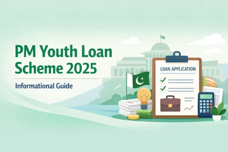 PM Youth Loan Scheme 2025 informational guide showing loan application documents in Pakistan
