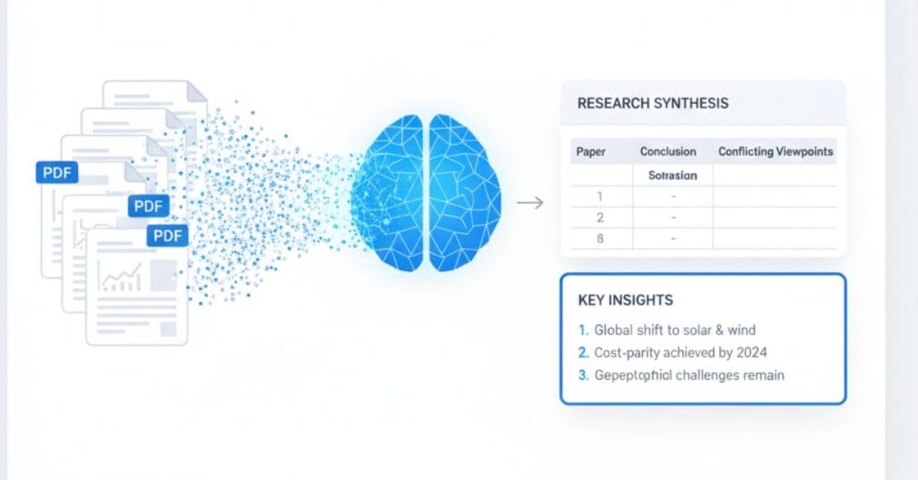 Google Gemini deep research and document summarization workflow