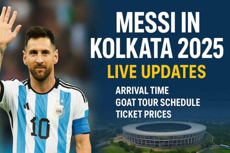 Lionel Messi arrives in Kolkata for the GOAT Tour 2025 at Salt Lake Stadium