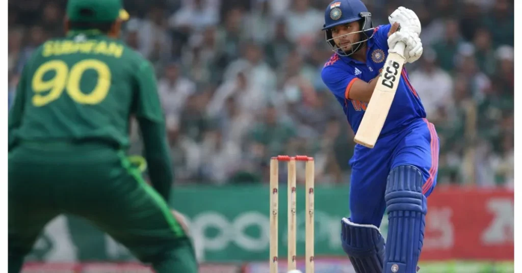 Vedant Trivedi scoring runs for India U19 against Pakistan U19 in ICC Under-19 World Cup 2026 Super Six match.Pak U19 vs India U19 live match 2026 feb 1 sunday