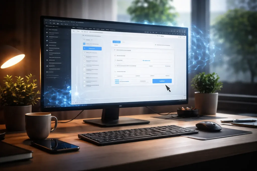 Claude AI computer use controlling desktop interface with mouse clicks and automated task execution on screen