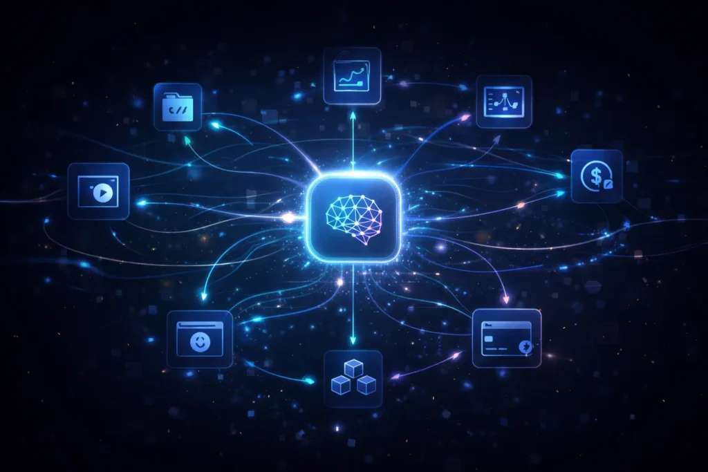 OpenClaw 2026 ClawHub ecosystem showing interconnected AI skills and integrations for automation and developer workflows